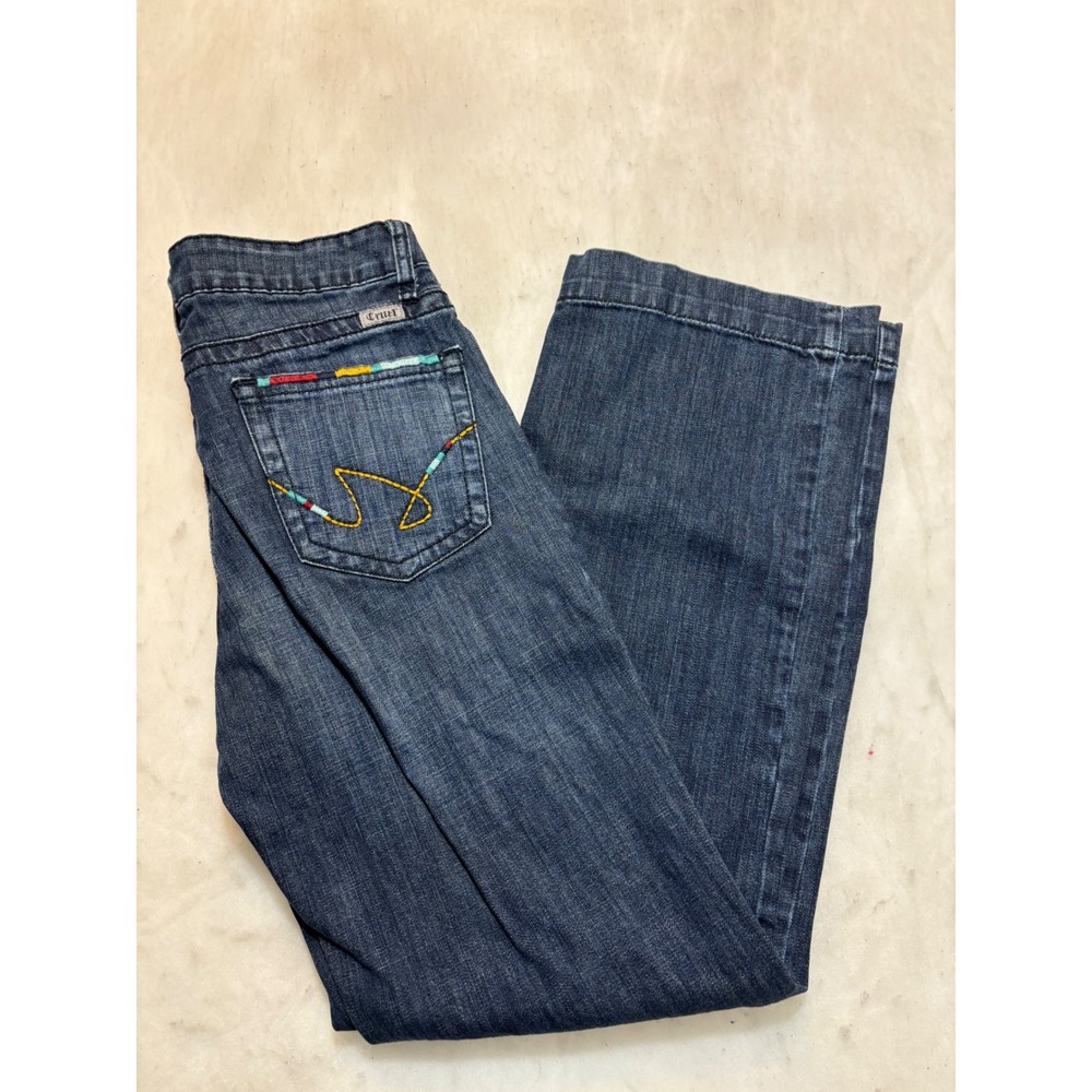 Cruel Denim Hayley Trouser Jeans Dark Wsh Embroidered Pockets Size 5S CB70654001